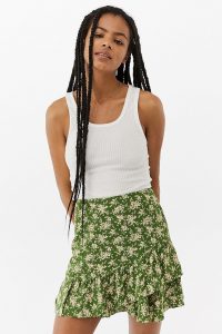 UO Ditsy Floral Ruffle Mini Skirt ~ asymmetric skirts