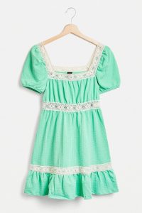 UO Lace Trim Prairie Mini Dress
