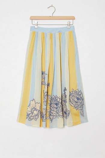 Maeve Ainra Striped A-line Skirt | summer floral skirts - flipped