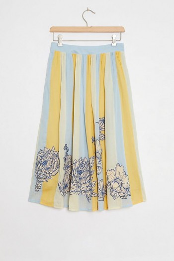 Maeve Ainra Striped A-line Skirt | summer floral skirts