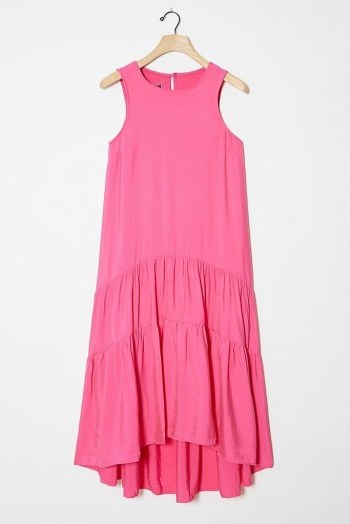 Maeve Marlene Tiered Maxi Dress | pink sundress - flipped