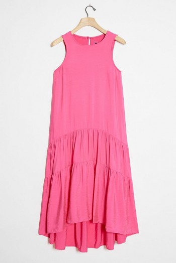 Maeve Marlene Tiered Maxi Dress | pink sundress