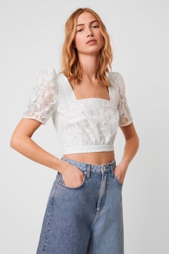French Connection BAINTANA LACE CROP TOP