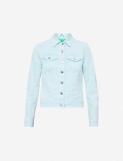 BENETTON Spread collar stretch organic-cotton denim jacket ~ casual summer jackets