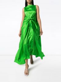 BERNADETTE Judy flared cape dress ~ bright green dresses