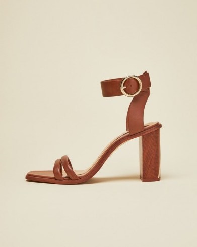 Ted Baker ELASANA Block heel sandals tan ~ summer heels - flipped