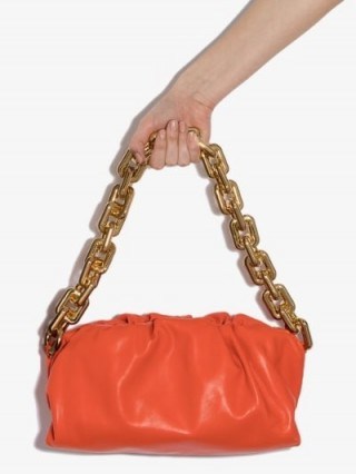 Bottega Veneta Orange The Chain Pouch Leather Shoulder Bag / chain strap bags - flipped