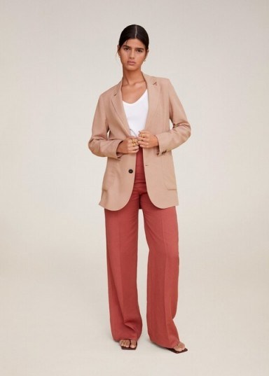 MANGO BOMBAY Buttoned soft blazer Pastel Pink - flipped