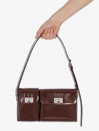 BY FAR Brown Billy Leather Shoulder Bag - flipped