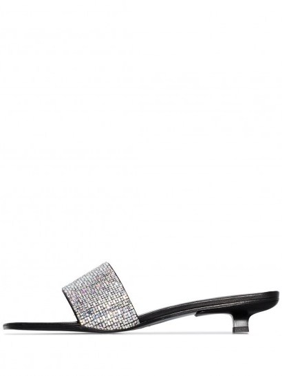 BY FAR Ceni 30 crystal strap mule sandals ~ luxe kitten heels - flipped