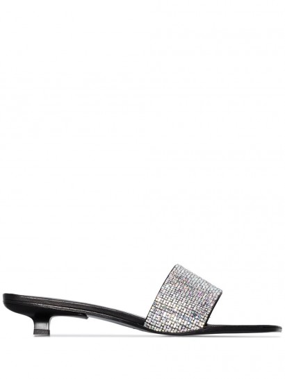 BY FAR Ceni 30 crystal strap mule sandals ~ luxe kitten heels