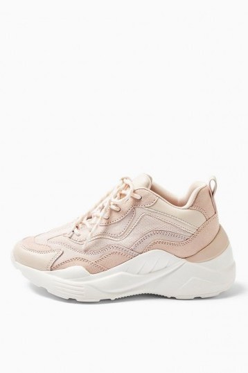 TOPSHOP CANCUN Blush Pink Chunky Trainers - flipped