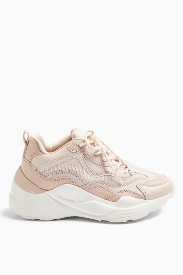 TOPSHOP CANCUN Blush Pink Chunky Trainers