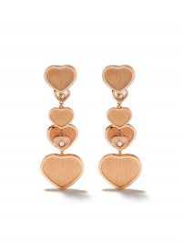 CHOPARD x 007 18kt rose gold Happy Hearts – Golden Hearts diamond drop earrings / limited edition drops