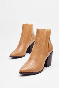 NASTY GAL Croc’s Not to Love Faux Leather Chelsea Boots