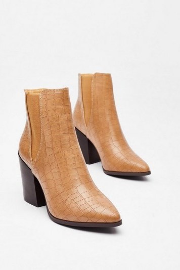 NASTY GAL Croc’s Not to Love Faux Leather Chelsea Boots - flipped