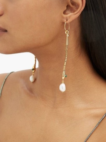 CHLOÉ Crystal-embellished snake drop earrings ~ glamorous drops - flipped