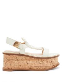GABRIELA HEARST Danae cork-midsole nappa-leather flatform sandals in white | strappy flatforms