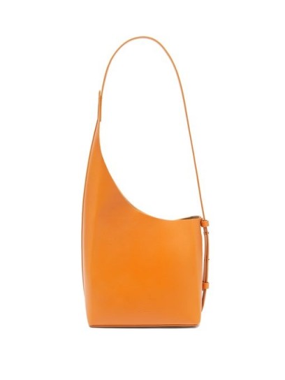 AESTHER EKME Demi Lune orange-leather shoulder bag ~ asymmetric bags