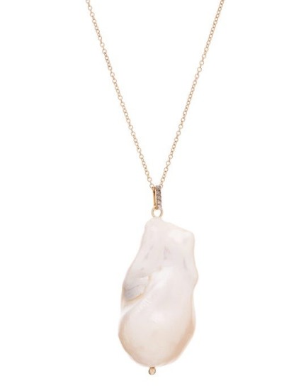 MATEO Diamond, baroque pearl & 14kt gold necklace