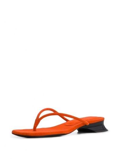 DORATEYMUR orange suede square tip flip flops - flipped