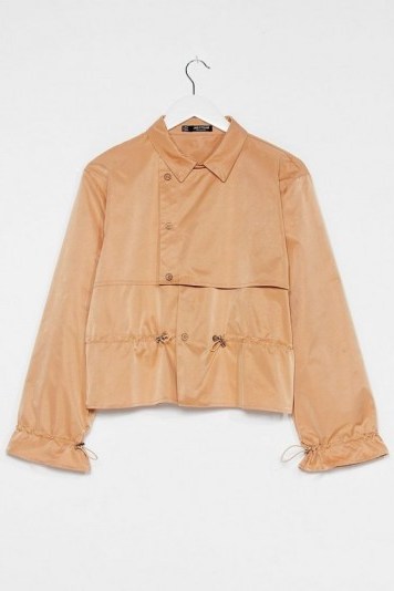 Nasty Gal Draw the Line Cropped Trench Coat Camel - flipped