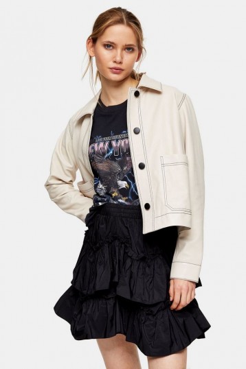 TOPSHOP Ecru Leather Shacket – luxe shackets