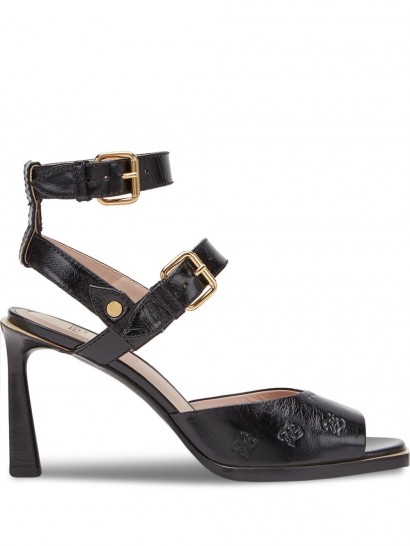 FENDI embossed Karligraphy motif sandals – strappy designer sandal