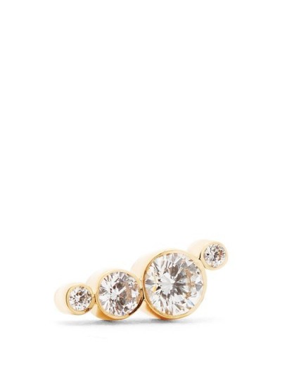 SOPHIE BILLE BRAHE Flacon diamond & 18kt gold single stud earring | luxe singular studs | diamonds