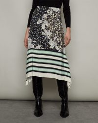JIGSAW FLORAL COLLAGE MIDI SKIRT ~ mixed print skirts ~ handkerchief hemline