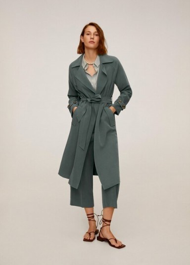 MANGO TAXI Flowy oversize trench green - flipped