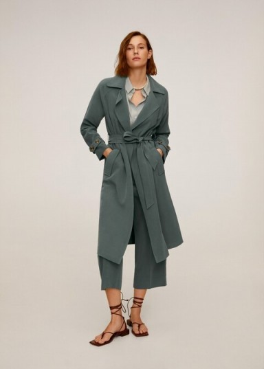 MANGO TAXI Flowy oversize trench green