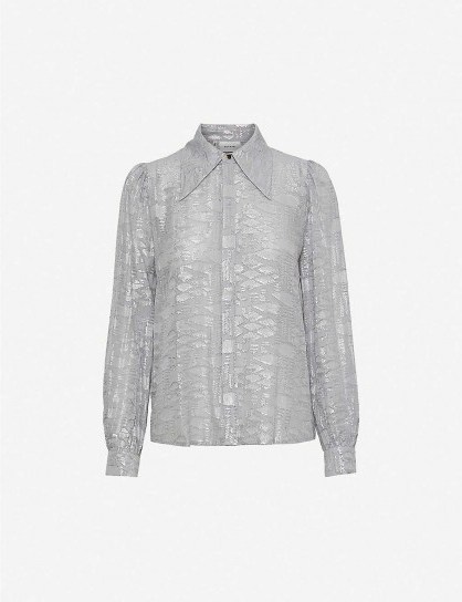 GESTUZ Sira metallic woven shirt ~ spread collar shirts - flipped