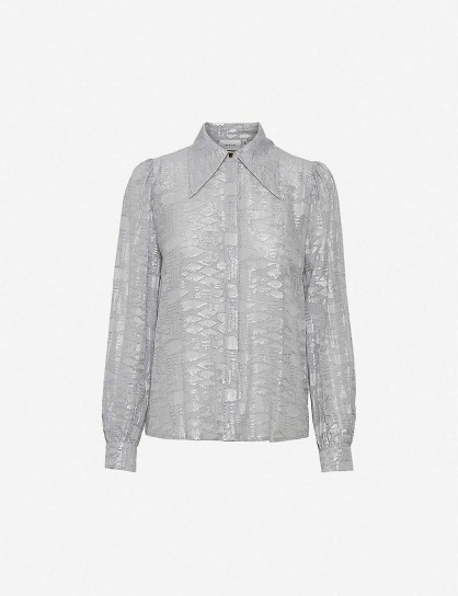 GESTUZ Sira metallic woven shirt ~ spread collar shirts