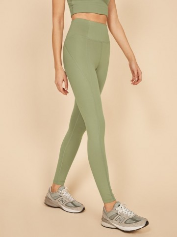 REFORMATION Girlfriend Collective Hi Rise Full Length Pant Olive – green leggings