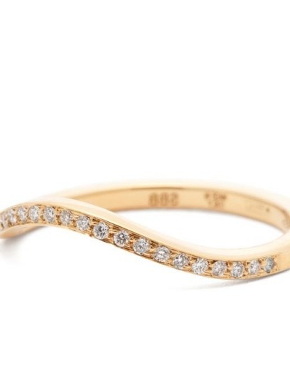 SOPHIE BILLE BRAHE Grace Diamant diamond & 18kt gold solitaire ring | narrow curved bands | diamonds - flipped
