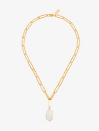 Hermina Athens Gold-Plated Zena Lost Sea Pearl Necklace | sea / ocean inspired summer necklaces - flipped