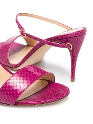 JENNIFER CHAMANDI Andrea 70mm snake-effect sandals / hot pink heels - flipped
