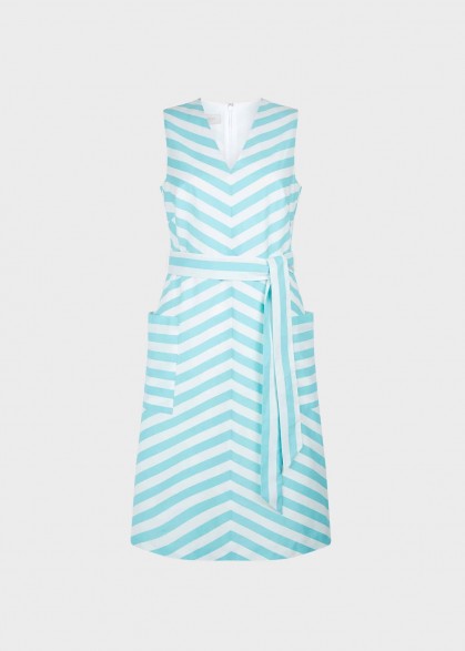 HOBBS JULIET DRESS AQUA WHITE ~ striped summer dresses