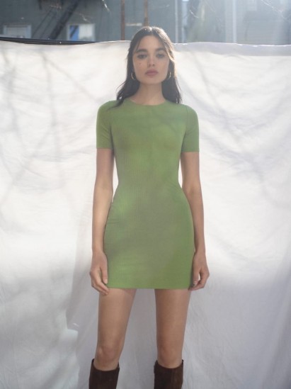 REFORMATION Kendy Dress Avocado ~ essential green mini
