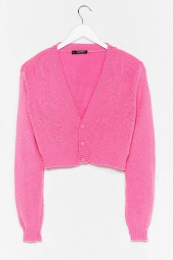 NASTY GAL Knit the Floor V-Neck Cropped Cardigan - flipped