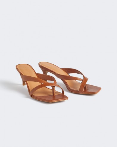 JIGSAW KORA STRAPPY HEELED SANDAL TAN ~ brown leather sandals