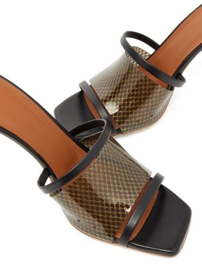 MALONE SOULIERS Laney 85 PVC and leather mules