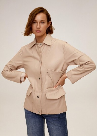 MANGO Alegria Leather jacket pink | luxe jackets