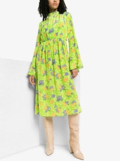 LES RÊVERIES Hyacinth pleated midi dress ~ vintage look clothing - flipped