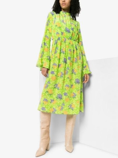 LES RÊVERIES Hyacinth pleated midi dress ~ vintage look clothing