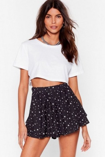 Let the Sky Fall Star Tiered Shorts Black - flipped
