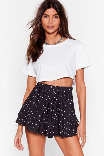 Let the Sky Fall Star Tiered Shorts Black
