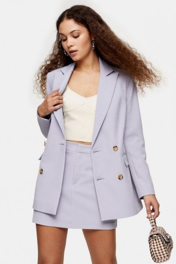 TOPSHOP Lilac Double Breasted Blazer With Buttons ~ suit jackets - flipped