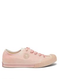 ACNE STUDIOS Pink logo-patch twill trainers | sports luxe shoes